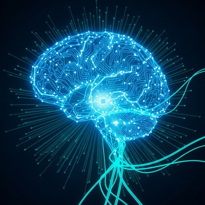 AI brain network icon